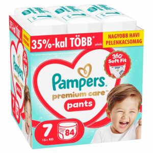 Pampers Premium Care Pants Bugyipelenka 7-es méret (15 kg+) 84 db - Havi Pelenkacsomag+