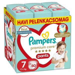 Pampers Premium Care Pants Bugyipelenka 7-es méret (17+ kg) 80 db - Havi pelenkacsomag