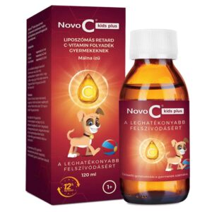 Novo C Kids Plus Liposzómás C-vitamint tartalmazó málna ízű étrend-kiegészítő 12 hó+ 120 ml