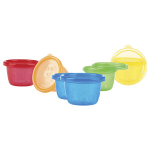 Nuby Snack- és ételtároló tálkák fedővel 120 ml 3 hó+ (6 db)
