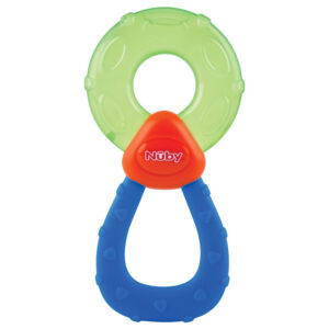 Nuby Coolbite Szilikon hűtőrágóka 3 hó+ (kék-zöld)