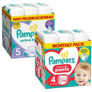 Pampers Active Baby Nadrág- és Pants bugyipelenka csomagajánlat (2x Havi csomag)