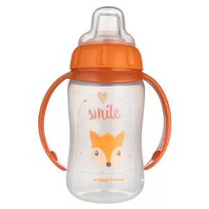 Canpol Babies Csöpögésmentes puha csőrű tanulópohár 320 ml 6 hó+ (rókás)