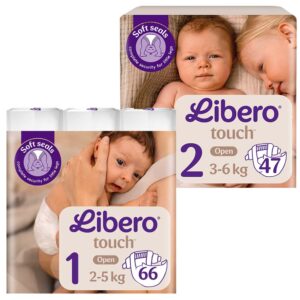 Libero Touch Nadrágpelenka 1-es 2-es újszülött csomag (66 + 94 db) +Tommee Tippee Sangenic kuka