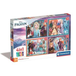 Clementoni Disney Frozen (Jégvarázs) 4 in 1 Super Color kirakó 3 év+ (21518)