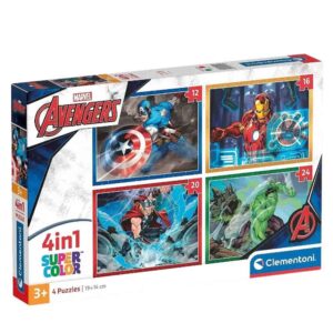 Clementoni Marvel Avengers (Bosszúállók) 4 in 1 Super Color kirakó 3 év+ (21525)
