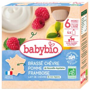 BabyBio Almás málnás kecsketejes krémdesszert 4x 85 g 6 hó+