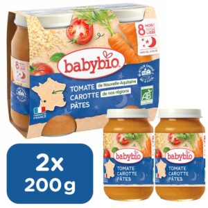 BabyBio Esti menü – Paradicsomos tészta sárgarépával 2x 200g 8 hó+