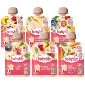 BabyBio Gyümölcspürék 6x 90 g 6 hónapos kortól - Csomagajánlat