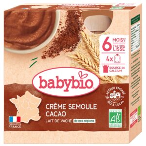 BabyBio Kakaós tejbegríz 4x 85 g 6 hó+