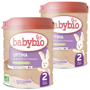 BabyBio Optima 2 Tehéntej alapú anyatej-kiegészítő tápszer 6-12 hó 2x 800 g (1600 g)