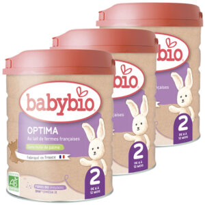 BabyBio Optima 2 Tehéntej alapú anyatej-kiegészítő tápszer 6-12 hó 3x 800 g (2400 g)