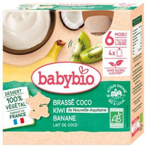 BabyBio Vegán krémdesszert banán kiwi kókusztej 4x 85 g 6 hó+