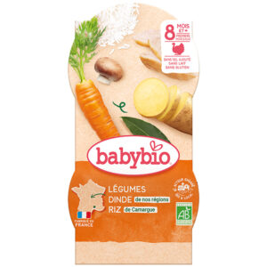 BabyBio Zöldséges rizs pulykahússal 2x 200 g 8 hó+