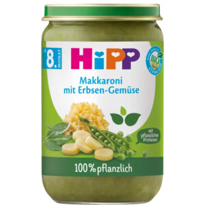HiPP Bio Makaróni borsóval, zöldségekkel és borsófehérjével 220 g 8 hó+