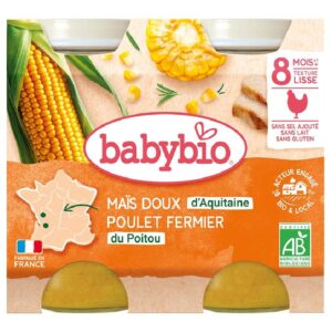 BabyBio Édes kukorica csirkehús 2x 200 g 8 hó+