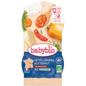 BabyBio Esti tálkás menü – Sárgarépa rizs sütötök majoranna 2x 200 g 12 hó+