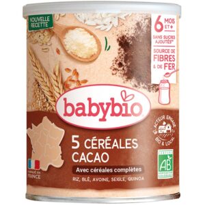 BabyBio Kakaós 5 gabonás pép 6 hó+ 220 g (10-24 adag)
