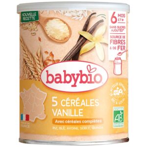 BabyBio Vaníliás 5 gabonás pép 6 hó+ 220 g (10-24 adag)