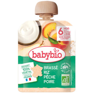 BabyBio Vegán krémdesszert körte barack rizstej 85 g 6 hó+