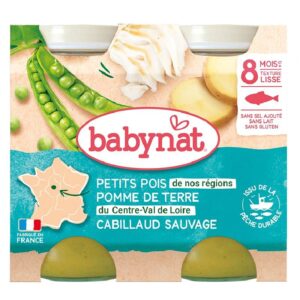 BabyNat Tőkehal zöldborsós burgonyával 2x 200 g 8 hó+