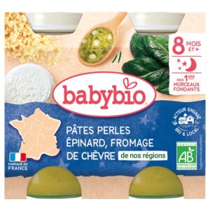 BabyBio Esti menü - Spenótos kecskesajtos tészta 2x 200g 8 hó+