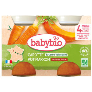 BabyBio Sárgarépa sütőtökkel 2x 130 g 4 hó+