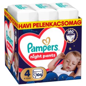 Pampers Night Pants Éjszakai bugyipelenka 4-es méret (9-15 kg) 104 db