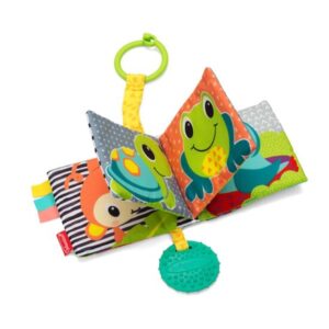 Infantino Puha Textil Babakönyv Csörgővel és Rágókával 0 hó +