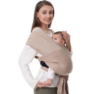Momcozy Baby Wrap babahordozó kendő – világosbarna